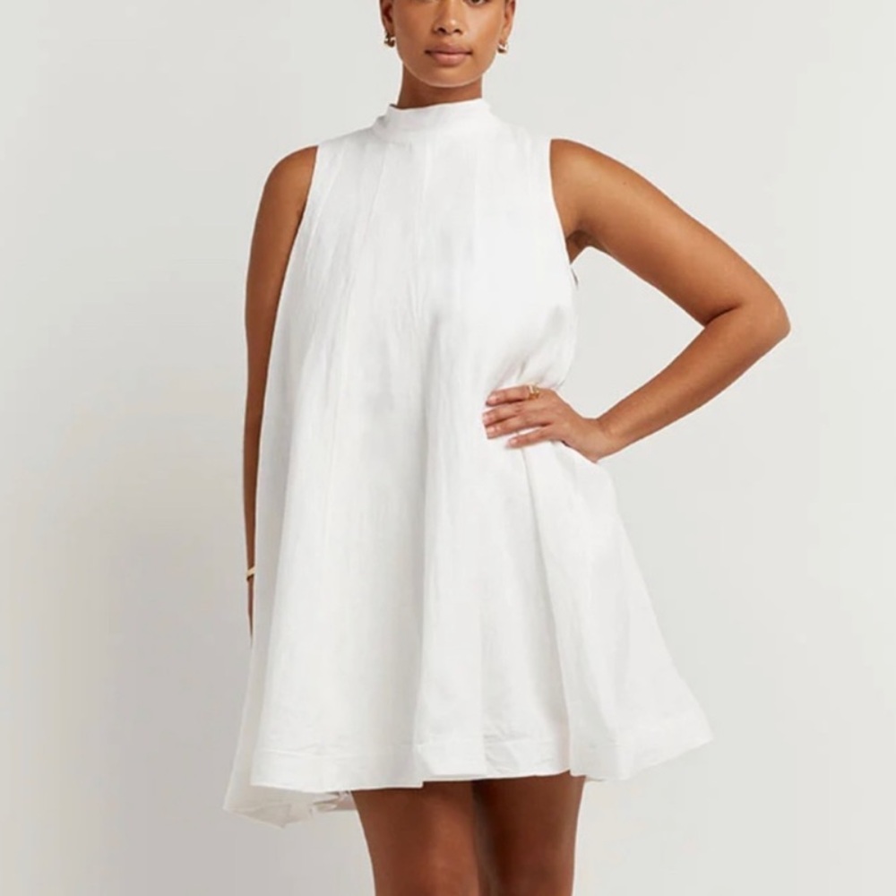 Dissh Aisle White Linen Dress